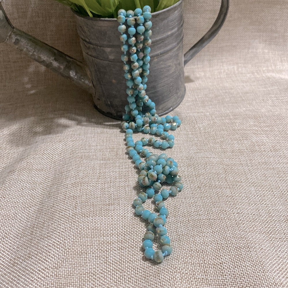 Turquoise with Gold Accent Beaded Necklace